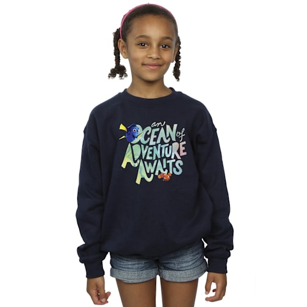 Finding Dory Flickor Ocean Adventure Sweatshirt 7-8 År Marinblå Navy Blue 7-8 Years