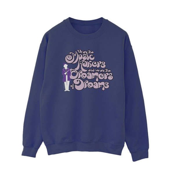 Willy Wonka Damdrömmare Text Sweatshirt 4XL Marinblå Navy Blue 4XL