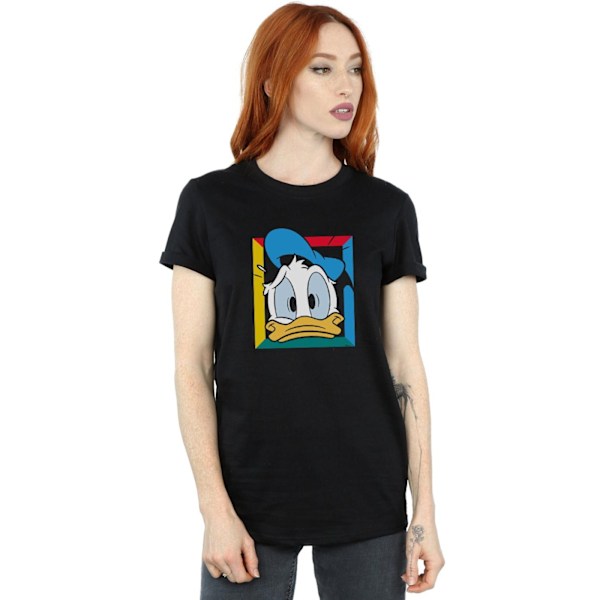 Disney Womens/Ladies Donald Duck Panicked Cotton Boyfriend T-Sh Black S