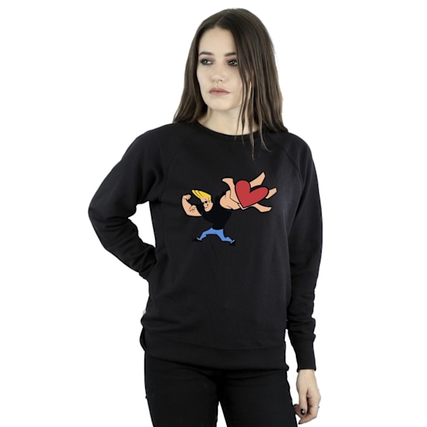 Johnny Bravo Dam/Kvinnor Hjärta Present Sweatshirt M Svart Black M