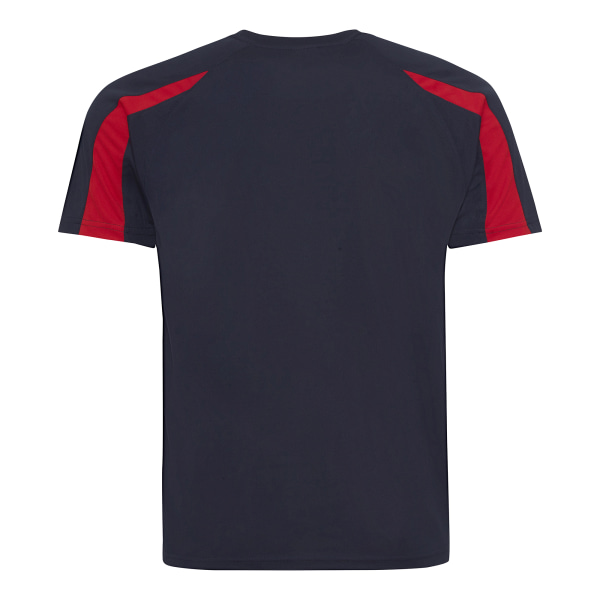 Just Cool Mens Contrast Cool Sports Plain T-Shirt 2XL French Na French Navy/Fire Red 2XL