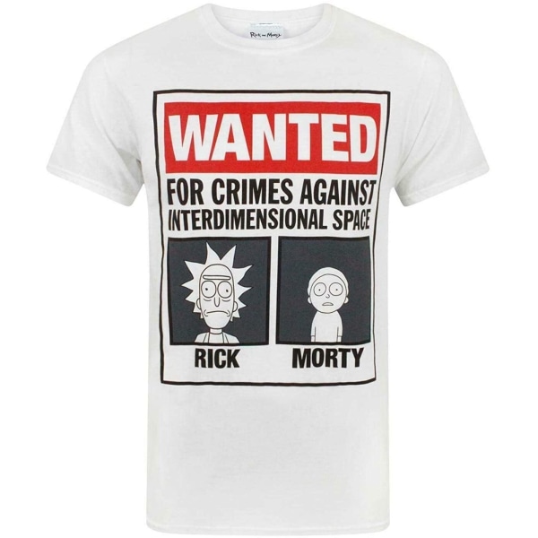 Rick And Morty Men Wanted T-Shirt M Vit White M