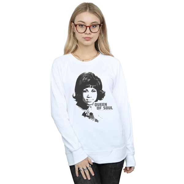 Aretha Franklin Dam/Kvinnor Queen Of Soul Sweatshirt L Vit White L