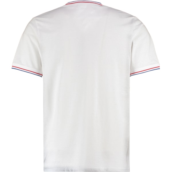Kustom Kit Herr Fashion Fit Tipped T-Shirt S Vit/Röd/Royal Bl White/Red/Royal Blue S
