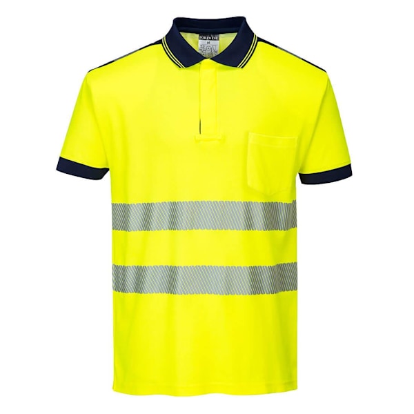 Portwest Herr PW3 Hi-Vis Comfort Polotröja M Gul/Marinblå Yellow/Navy M