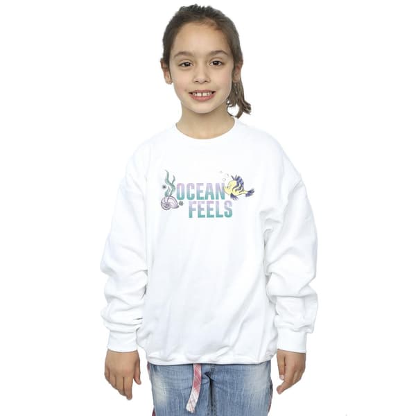 Disney Flickor Den Lilla Sjöjungfrun Ocean Tröja 3-4 År Vit White 3-4 Years
