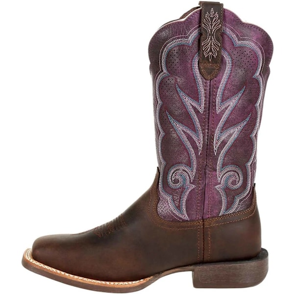 Durango Dam/Damer Lady Rebel Pro Cowboy-stövlar i fullnarvläder Oilded Brown/Plum 4 UK