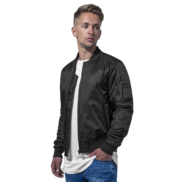 Build Your Brand Herr Kontrast Bomberjacka S Svart Black S