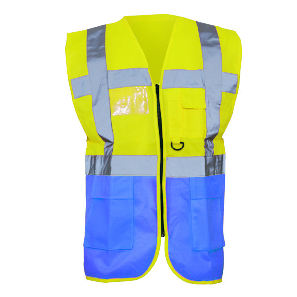 Yoko Hi-Vis Premium Executive/Manager Väst / Jacka (2-pack) Hi Vis Yellow/Royal Blue 3XL
