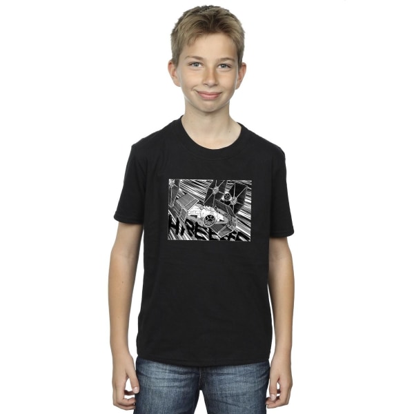 Star Wars Anime Plane T-shirt för pojkar 12-13 år Svart Black 12-13 Years