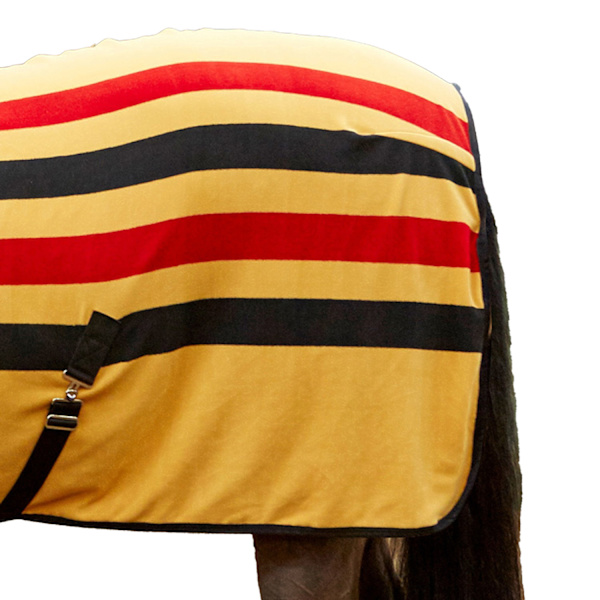 Whitaker Aintree Standard-Neck Randigt Hästfleece Täcke 5´ 3 Gul Yellow 5´ 3