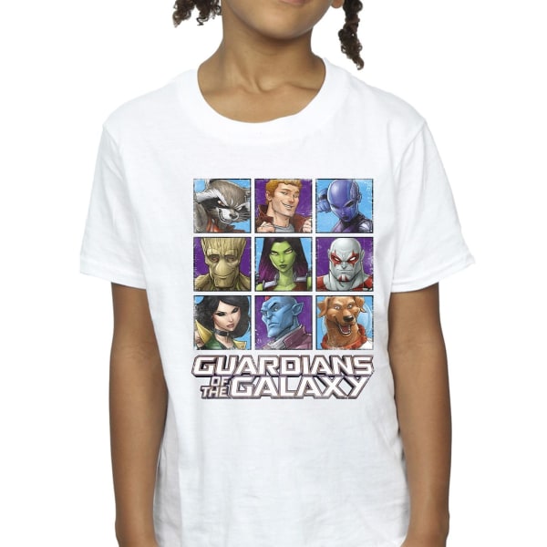 Guardians Of The Galaxy Girls Character Squares T-shirt i bomull White 7-8 Years