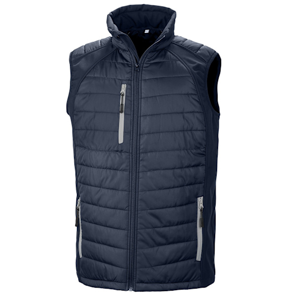 Result Äkta Återvunnen Unisex Vuxen Compass Softshell Vadderad G Navy/Grey 3XL