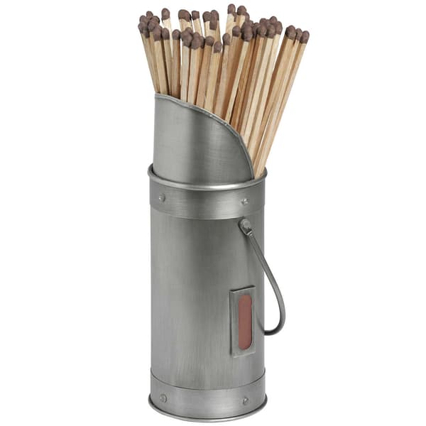Hill Interiors Antik Tändsticksställ i Tenn, One Size, Silver/Röd Silver/Red One Size