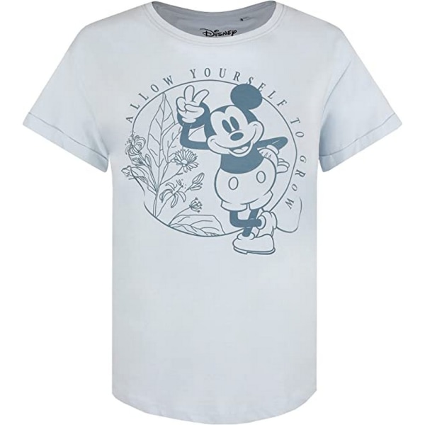 Disney Womens/Ladies Tillåt dig själv att odla Mickey Mouse T-Shir Light Blue/Black L