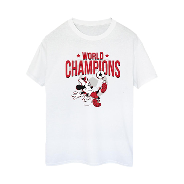 Disney Womens/Ladies Minnie Mouse World Champions Bomull Boyfriend T-Shirt White L