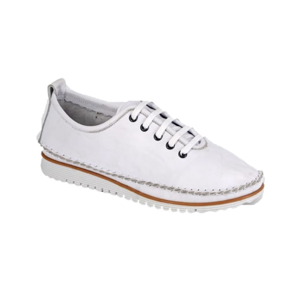 Mod Comfys Dam/Dam Flexi Softie Läder Trainers 5 UK Whi White 5 UK