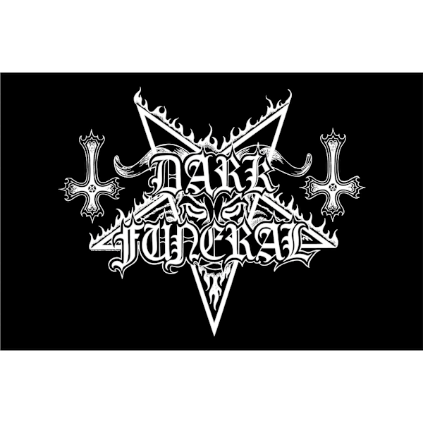 Dark Funeral Logo Textil Affisch 106cm x 70cm Svart/Vit Black/White 106cm x 70cm