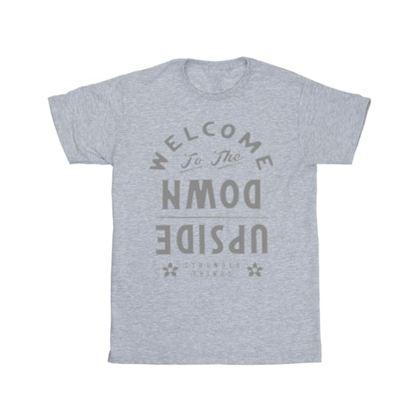 Netflix Stranger Things Welcome To Upside Down T-shirt S S Sports Grey S