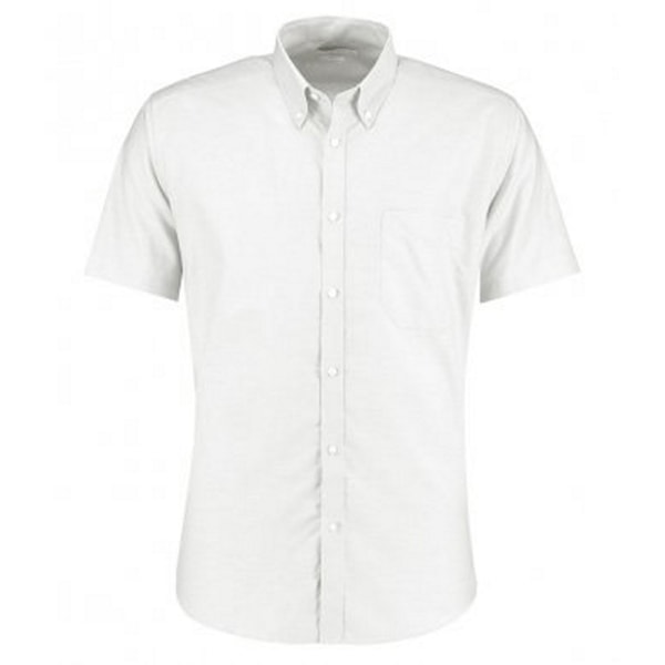 Kustom Kit Herr Slim Fit Kortärmad Oxford Skjorta 14 Vit White 14