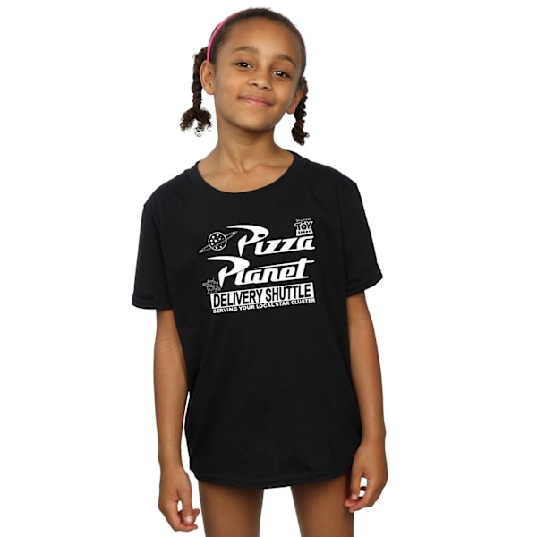 Disney Girls Toy Story Pizza Planet Logo Bomull T-shirt 5-6 år Black 5-6 Years