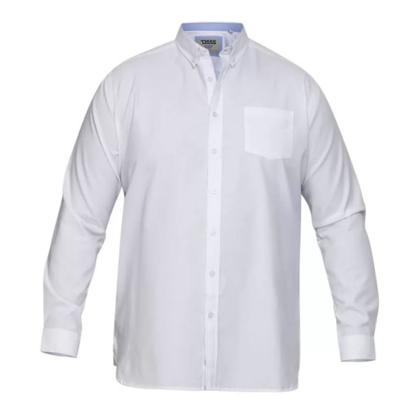 D555 Herr Richard Oxford Kingsize långärmad skjorta 4XL Vit White 4XL