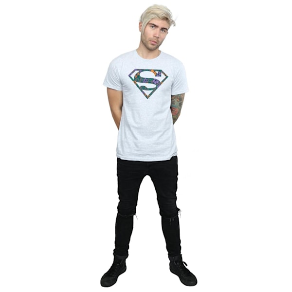 DC Comics Herr Superman Floral Logo 1 T-shirt XL Sports Grey Sports Grey XL