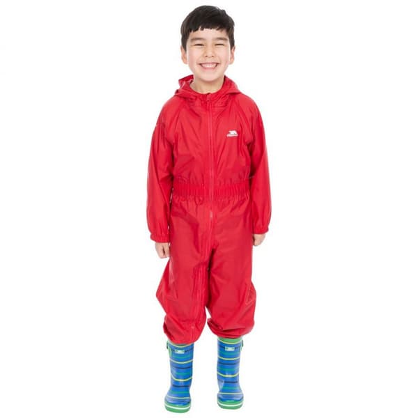 Trespass Barn/Kids Button Regnställ 2-3 År Röd Red 2-3 Years