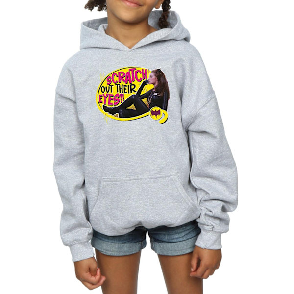 DC Comics Girls Batman TV-serie Catwoman Scratch Hoodie 7-8 år Sports Grey 7-8 Years