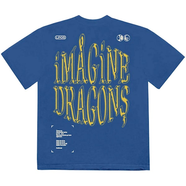 Imagine Dragons Unisex Vuxen Låtar Text Bomull T-shirt L Blå Blue L