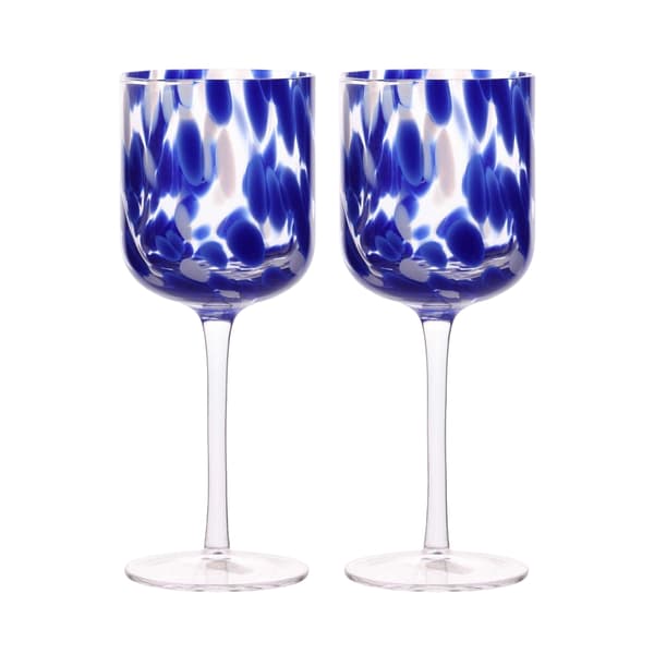 Hestia Vinglas med Sköldpaddsmönster (2-pack) One Size Blå Blue One Size