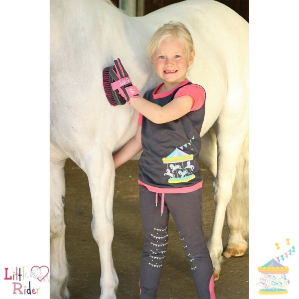 Little Rider barn/barn Merry Go Round Jodhpurs 3-4 år G Grey/Pink 3-4 Years