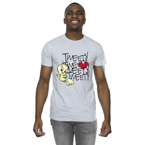 Looney Tunes Tweety Love Heart T-shirt S Sports Grey för män Sports Grey S