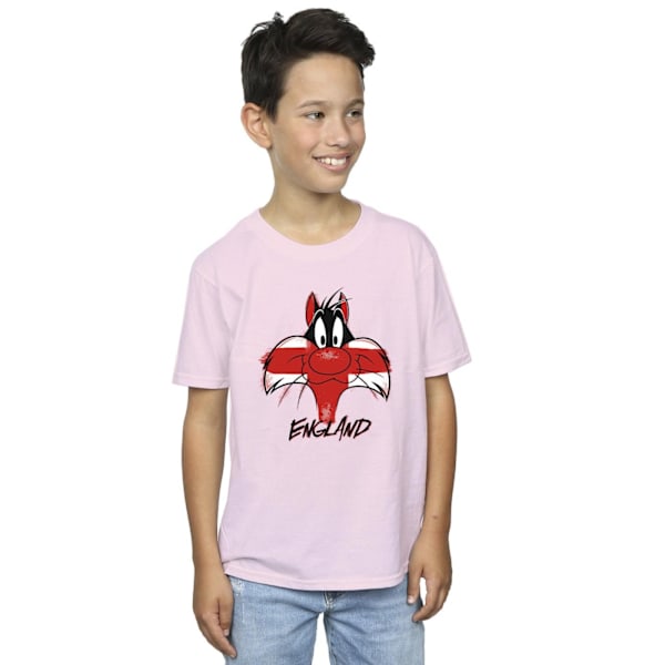 Looney Tunes Boys Sylvester England Face T-Shirt 5-6 år Baby Baby Pink 5-6 Years