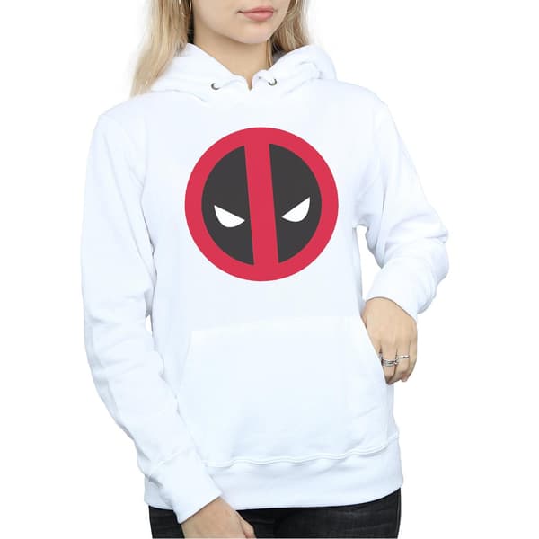 Marvel Dam/Kvinnor Deadpool Stor Ren Logotyp Hoodie L Vit White L