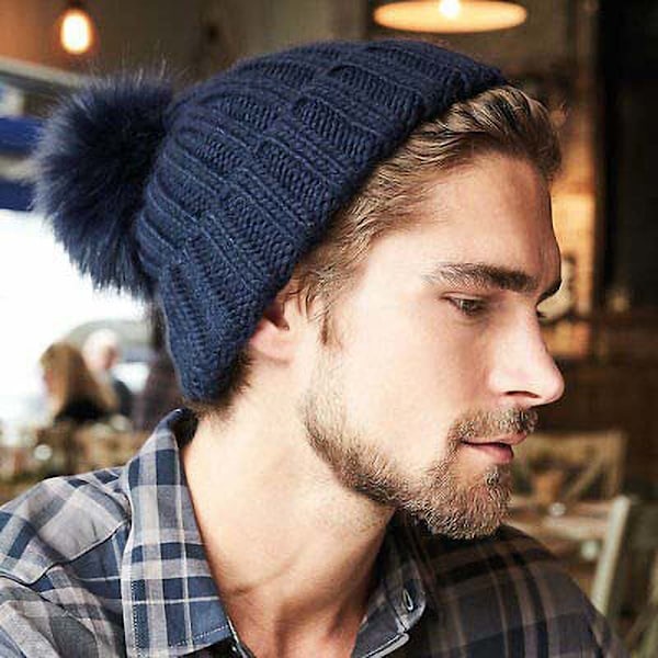 Beechfield Unisex Verbier Fur Pom Pom Chunky Beanie One size Na Navy One size