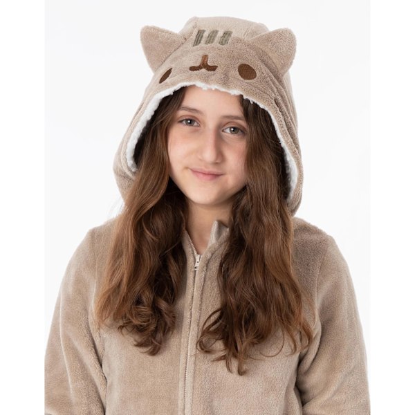 Pusheen Flickor 3D Öron 3D Öron Sovdräkt 9-10 År Brun Brown 9-10 Years
