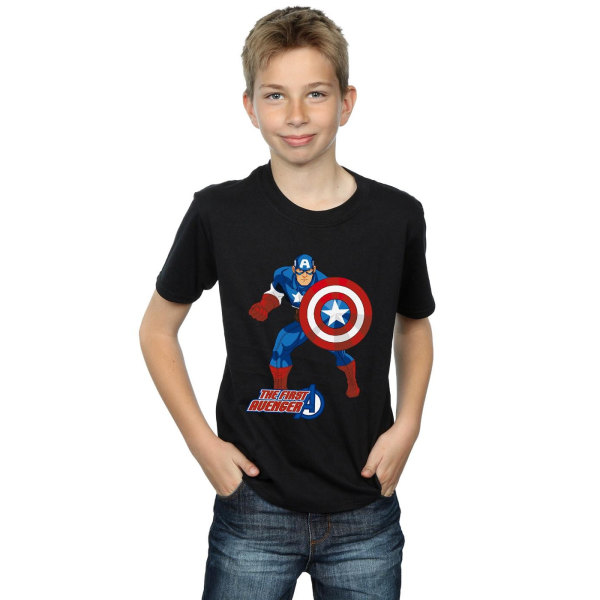 Captain America Boys The First Avenger T-shirt 7-8 år Svart Black 7-8 Years