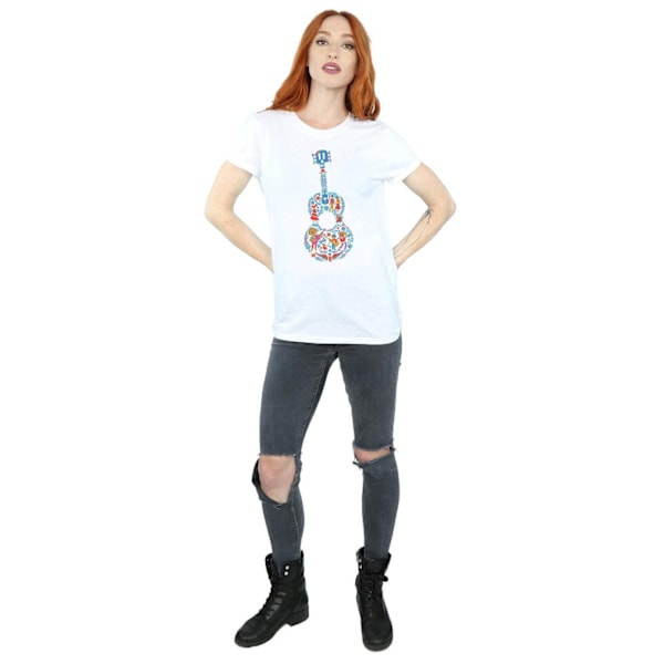 Disney Dam/Damer Coco Gitarr Mönster Bomull Boyfriend T-Shi White S