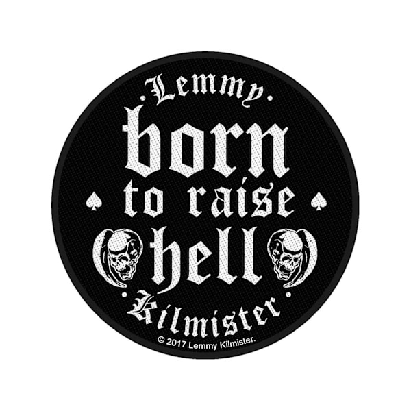 Lemmy Born To Raise Hell Patch One Size Svart/Vit Black/White One Size