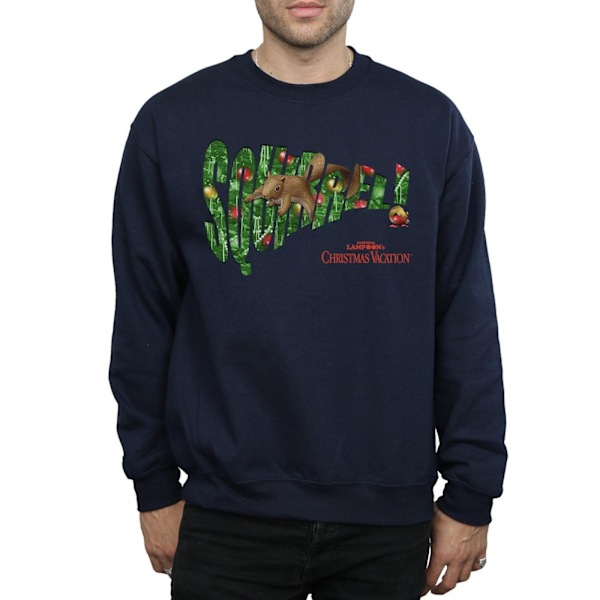 National Lampoon's Christmas Vacation Herr Squirrel Tree Sweatshirt Navy Blue M