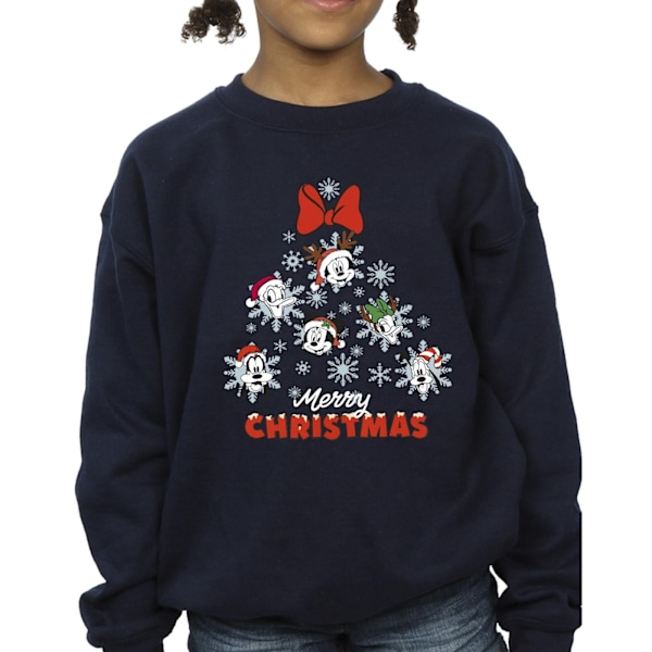 Disney Girls Mickey Mouse And Friends Julgran Sweatshirt Navy Blue 5-6 Years