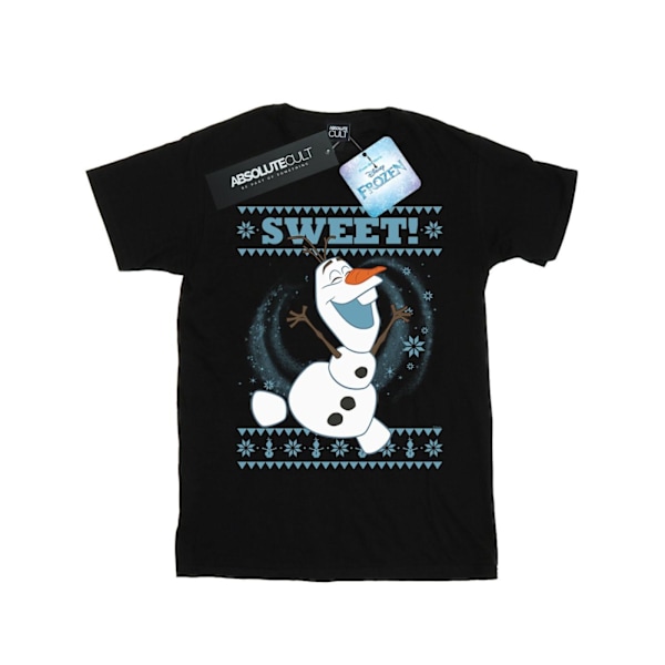 Disney Girls Frozen Olaf Sweet Christmas Bomull T-shirt 3-4 år Black 3-4 Years