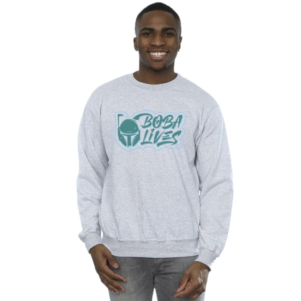 Star Wars Mens The Book Of Boba Fett Lives Chest Sweatshirt 4XL Sports Grey 4XL