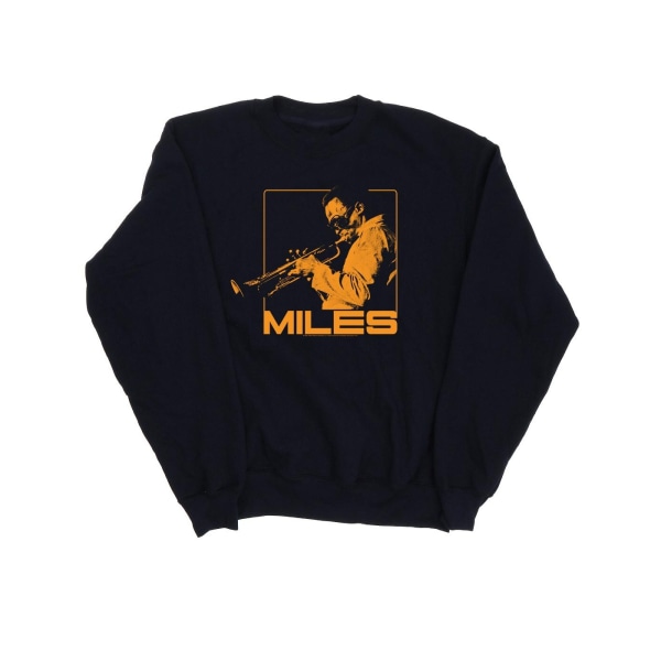 Miles Davis Mens Orange Square Sweatshirt S Marinblå Navy Blue S