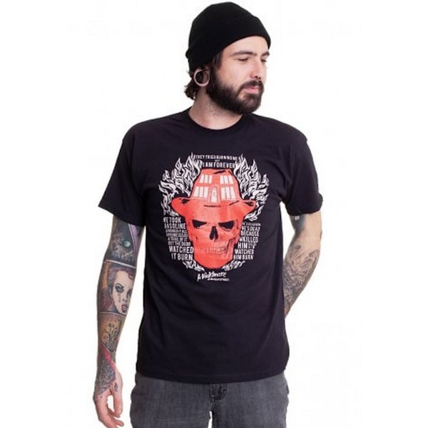 Nightmare On Elm Street Unisex Vuxen Dödskalle Flamma T-Shirt M Bla Black M