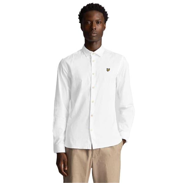 Lyle & Scott Herr Poplin Button-Down Skjorta M Vit White M