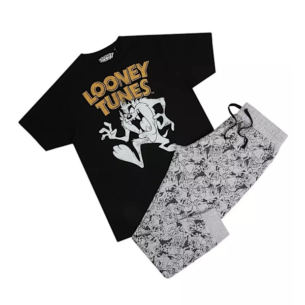 Looney Tunes Taz Lång Pyjamas Set L Svart/Grå/Vit Black/Grey/White L