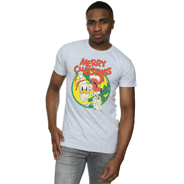 Disney Herr Donald Duck God Jul T-shirt 4XL Sports Grey Sports Grey 4XL