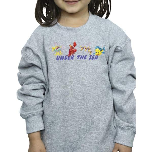 Disney Girls The Little Mermaid Under The Sea Sweatshirt 5-6 år Sports Grey 5-6 Years